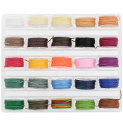 Surtido de 25 bobinas de 6 m de hilo de nailon encerado - 0,65 mm - multicolor x1|raw }}