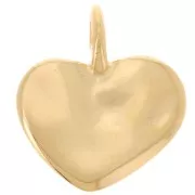 Colgante corazón martillado 20x18 mm - Dorado con oro fino x1