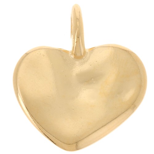 Colgante corazón martillado 20x18 mm - Dorado con oro fino x1