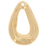 Colgante gota abombada 25,5x18 mm - Dorado con oro fino x1