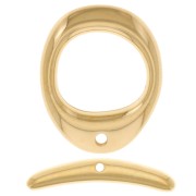 Cierre ovalado curvado en forma de T 21x17 mm para pulsera o collar - Dorado con oro fino x1