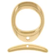 Cierre ovalado curvado en forma de T 21x17 mm para pulsera o collar - Dorado con oro fino x1