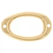 Entrepieza ovalado irregular 27x16 mm - Dorado con oro fino x1