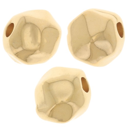 Perla redonda irregular 8 mm - Dorada con oro fino x1