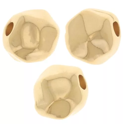 Perla redonda irregular 8 mm - Dorada con oro fino x1