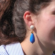 Perla redonda irregular 8 mm - Dorada con oro fino x1