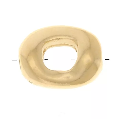 Cuenta rectangular calada 8x6 mm - Dorado con oro fino x1