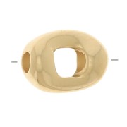 Cuenta rectangular calada 8x6 mm - Dorado con oro fino x1