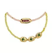 Cuenta rectangular calada 8x6 mm - Dorado con oro fino x1