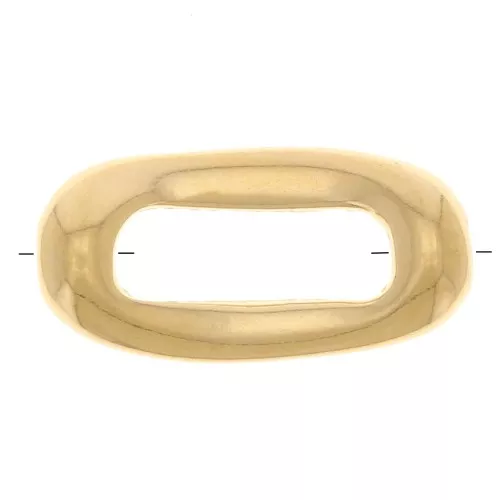 Cuenta rectangular calada 13x6,5 mm - Dorado con oro fino x1