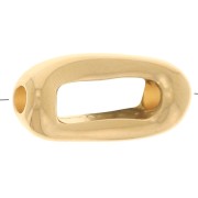 Cuenta rectangular calada 13x6,5 mm - Dorado con oro fino x1