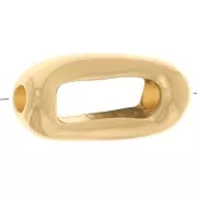 Cuenta rectangular calada 13x6,5 mm - Dorado con oro fino x1