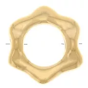 Cuenta de flor hueca de 13 mm - Dorado con oro fino x1