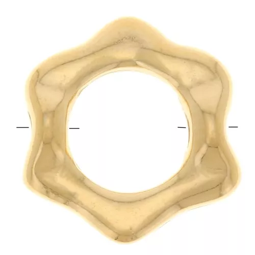 Cuenta de flor hueca de 13 mm - Dorado con oro fino x1