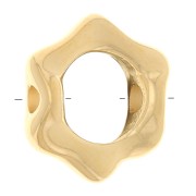Cuenta de flor hueca de 13 mm - Dorado con oro fino x1