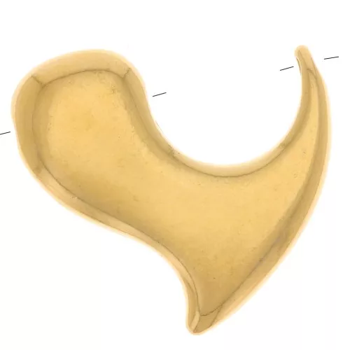 Colgante corazón 20x22 mm para cuenta de 10 mm - Dorado con oro fino x1