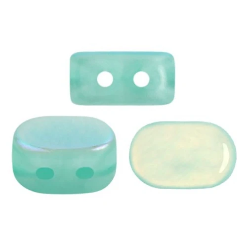 Cuentas de vidrio Lipsi® de Puca® 4x6 mm - Blue Green Opal AB x10g
