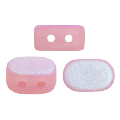 Cuentas de vidrio Lipsi® de Puca® 4x6 mm - Light Rose Opal Mat AB x10g