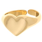 Anillo de sello en forma de corazón - Talla 53 - Dorado con oro fino x1|raw }}