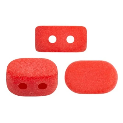 Cuentas de vidrio Lipsi® de Puca® 4x6 mm - Opaque Light Red Coral Mat x10g