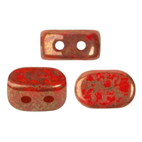 Cuentas de vidrio Lipsi® de Puca® 4x6 mm - Opaque Light Coral Bronze x10g