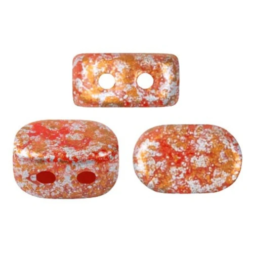 Cuentas de vidrio Lipsi® de Puca® 4x6 mm - Opaque Light Coral Tweedy x10g