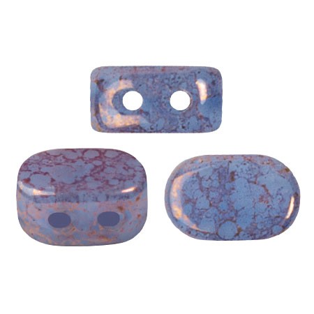 Cuentas de vidrio Lipsi® de Puca® 4x6 mm - Blue Opal Bronze x10g