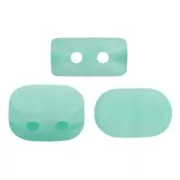 Cuentas de vidrio Lipsi® de Puca® 4x6 mm - Blue Green Opal Mat x10g
