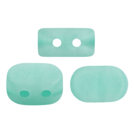 Cuentas de vidrio Lipsi® de Puca® 4x6 mm - Blue Green Opal Mat x10g