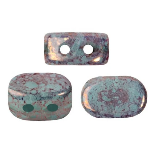 Cuentas de vidrio Lipsi® de Puca® 4x6 mm - Blue Green Opal Bronze x10g