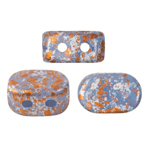Cuentas de vidrio Lipsi® de Puca® 4x6 mm - Blue Opal Tweedy x10g
