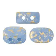 Cuentas de vidrio Lipsi® de Puca® 4x6 mm - Blue Opal Mat Gold Splash x10g