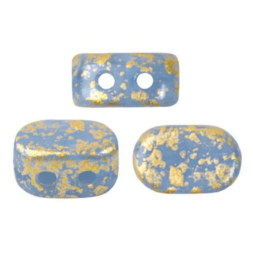 Cuentas de vidrio Lipsi® de Puca® 4x6 mm - Blue Opal Gold Splash x10g