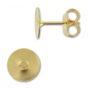 Pendientes con trasera disco 8 mm Dorado con oro finox4
