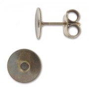 Pendientes con trasera disco 8 mm bronce x4