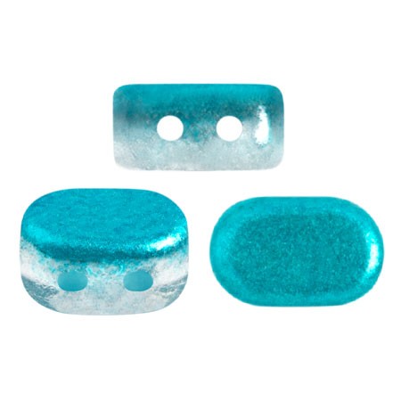 Cuentas de vidrio Lipsi® de Puca® 4x6 mm - Ice Slushy Blue Curacao x10g