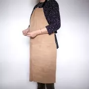 Delantal de piel de ante suave con bolsillo - para joyeros - Marrón x1