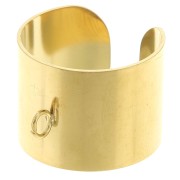 Anillo ajustable de 15 mm de ancho con anilla abierta - Tallas 52 a 58 - Acero inoxidable 316L Dorado|raw }}
