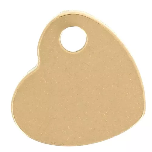 Colgante de corazón a grabar 7x8 mm - Acero inoxidable dorado 304 x1