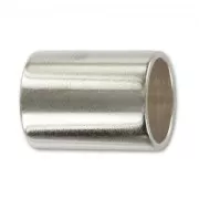 Cuenta pasante 12x16 mm para cordones 10 mm Chapado Plateado envejecido x1