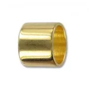 Cuenta pasante12x10 mm para cordones 10 mm Dorado con oro fino x1