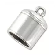 Terminal para cordón 10 mm Chapado Plateado envejecido x1