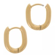 Pendientes de aro ovalados 16x13 mm - Acero inoxidable 304L Dorado x20