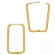 Aro rectangular 25x15 mm - Acero inoxidable 304L Dorado x2