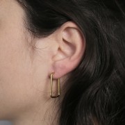 Aro rectangular 25x15 mm - Acero inoxidable 304L Dorado x2