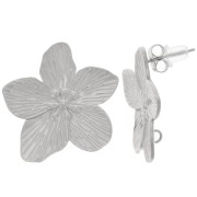 Pendientes flor de cerezo 24 mm - parte posterior abierta - acero inoxidable 304L x2|raw }}