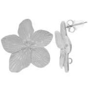Pendientes flor de cerezo 24 mm - parte posterior abierta - acero inoxidable 304L x2