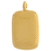 Colgante rectángulo 21x12mm con resina epoxi - Dorado con oro fino - Blanco x1