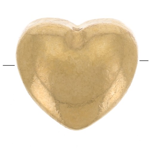 Cuenta corazón 6,5x6 mm - Acero inoxidable 316L dorado x1