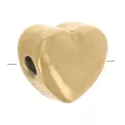 Cuenta corazón 6,5x6 mm - Acero inoxidable 316L dorado x1